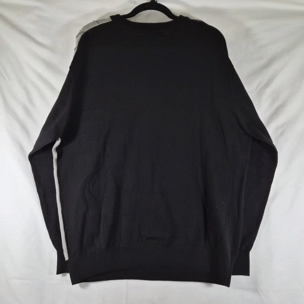 Vintage‎ Inspired Coogi Style Sweater L Black Gray Textured Knit 90s Streetwear